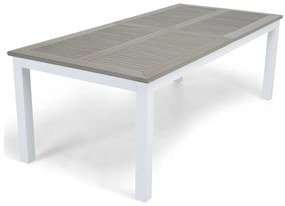 Τραπέζι εξωτερικού χώρου Comfort Garden 297, Polyξύλο, 76x100cm, Άσπρο, Γκρι, Μέταλλο | Epipla1.gr