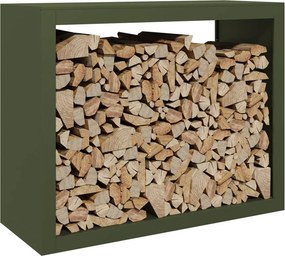 vidaXL Ράφι Καυσόξυλων Πράσινη 100x40x80 εκ. Ατσάλινο