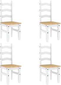 vidaXL Σετ Τραπεζαρίας 5 Τεμαχίων Panama από Μασίφ Ξύλο Πεύκου Λευκό