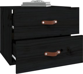 vidaXL Κομοδίνο Επιτοίχιο Μαύρα 50x36x40 εκ.