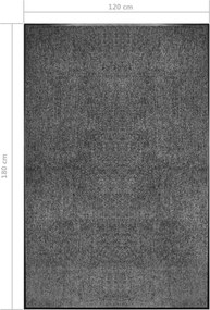 vidaXL Πατάκι Εισόδου Πλενόμενο Ανθρακί 120 x 180 εκ.