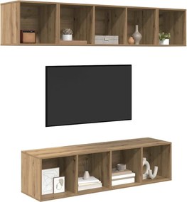 vidaXL Σετ επίπλου τηλεόρασης 4 pcs Artisan Oak Επεξεργασμένο ξύλο