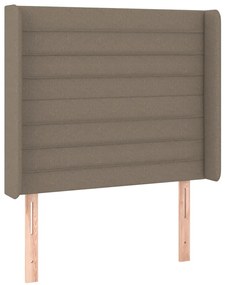 vidaXL Κρεβάτι Boxspring με Στρώμα &amp; LED Taupe 100x200 εκ. Υφασμάτινο