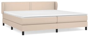 vidaXL Κρεβάτι Boxspring με Στρώμα Καπουτσίνο 200x200εκ.από Συνθ.Δέρμα