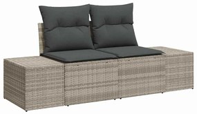vidaXL Σετ Καναπέ Κήπου 6 pcs Ανοιχτό γκρι Πολυ rattan, βαμμένο ατσάλι
