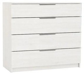 DRAWER Συρταριέρα με 4 Συρτάρια, Απόχρωση Άσπρο  80x40x83cm [-Άσπρο-] [-MDF - Κόντρα Πλακέ - Καπλαμάς - Νοβοπάν-] Ε759,3