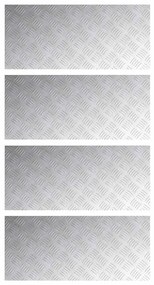 vidaXL Επιφάνειες Καρό 4 pcs Ασημί 90 x 40 cm Αλουμίνιο