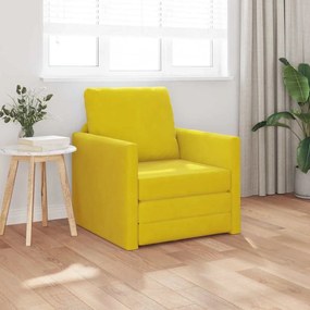 vidaXL Καναπές Κρεβάτι 2 σε 1  Σκούρο Κίτρινο 74x77x81 εκ. Βελούδο