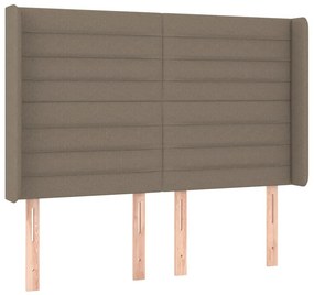 vidaXL Κρεβάτι Boxspring με Στρώμα &amp; LED Taupe 140x200 εκ. Υφασμάτινο