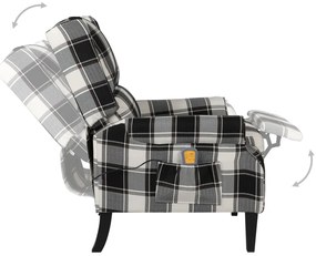 vidaXL Πολυθρόνα Μασάζ Ανακλινόμενη Πολύχρωμη Υφασμάτινη