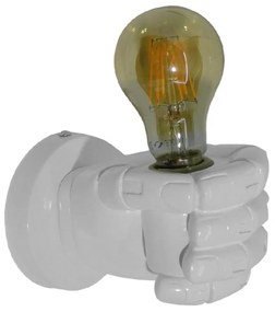 Φωτιστικό Τοίχου-Απλίκα Fist White 01137 GloboStar Plaster