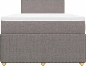 vidaXL Κρεβάτι Boxspring με Στρώμα Taupe 120x200 εκ. Υφασμάτινο