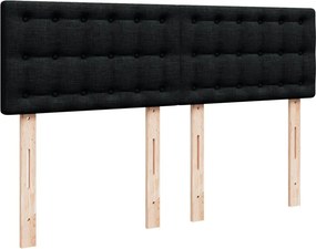 vidaXL Κρεβάτι Boxspring με Στρώμα Μαύρο 140x200 εκ. Υφασμάτινο