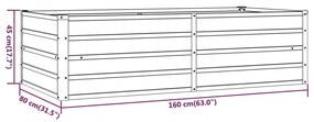 Ζαρντινιέρα Σκουριασμένο 160x80x45 εκ. Ατσάλι Σκληρυθέν Αέρα - Καφέ