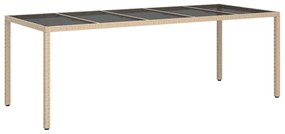 vidaXL Τραπέζι Κήπου για Φαγητό Μπεζ 250 x 100 x 75 cm Πολυ ράταν