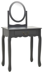 vidaXL Μπουντουάρ με Σκαμπό Γκρι 65x36x128 εκ. Ξύλο Παυλώνιας / MDF