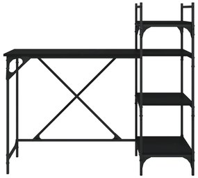 vidaXL Γραφείο Υπολογιστή με Ράφια Μαύρο 120 x 47 x 109 εκ.