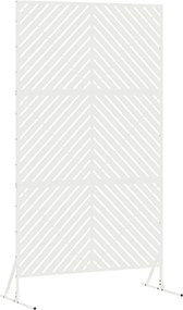 vidaXL Οθόνη Ιδιωτικότητας 100 x 50 x 180 εκ. Ατσάλι Λευκό