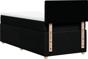 vidaXL Κρεβάτι Boxspring με Στρώμα Μαύρο 90x190 εκ.Υφασμάτινο