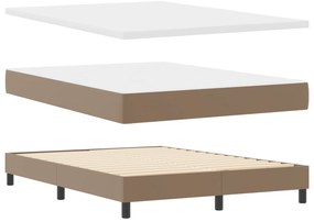 vidaXL Κρεβάτι Box Spring με Στρώμα σε Καπουτσίνο - 140 x 200 εκ, Συνθετικό Δέρμα.