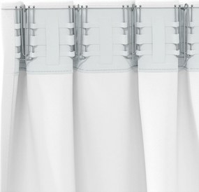 vidaXL Κουρτίνες Μαύρης Ύφανσης με Δαχτυλίδια 2 pcs Καθαρό Λευκό