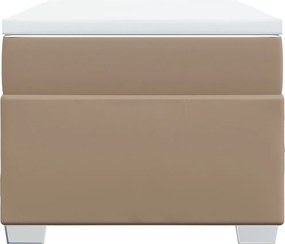 vidaXL Κρεβάτι Boxspring με Στρώμα Καπουτσίνο 90x190εκ.από Συνθ. Δέρμα