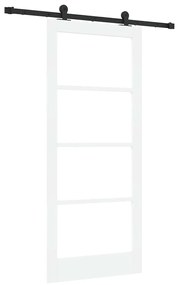 vidaXL Συρόμενη Πόρτα Λευκό 86 x 198.5 cm Ξύλο και μέταλλο
