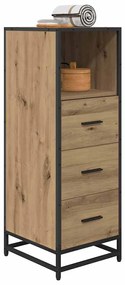 vidaXL Ντουλάπι Μπάνιου με συρτάρι artisan δρυς 35 x 37.5 x 100 εκ.
