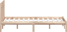 vidaXL Πλαίσιο Κρεβατιού 150 x 200 εκ. Μασίφ Ξύλο King Size