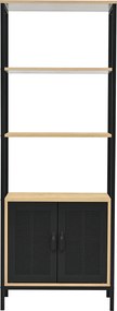 Ραφιέρα Δαπέδου 3 Θέσεων Με Ντουλάπι (60x30x160) Spitishop Vivo Natural/Black