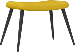 vidaXL Πολυθρόνα Relax Κίτρινη Μουσταρδί Βελούδινη με Σκαμπό
