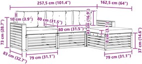 vidaXL Σειρά Καναπέ Εξωτερικού 4 pcs Λευκό και Μπεζ
