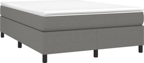 vidaXL Κρεβάτι Boxspring με Στρώμα Σκούρο Γκρι 140x190 εκ. Υφασμάτινο