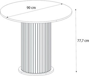 Τραπέζι Bohema Megapap χρώμα μαύρο - sepet oak Ø90x77,7εκ.