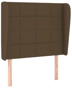 vidaXL Κρεβάτι Boxspring με Στρώμα Σκούρο Καφέ 90x200 εκ. Υφασμάτινο