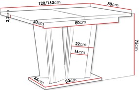 Τραπέζι Doha επεκτεινόμενο ΙΙ-leuko marmaro -leuko gualistero