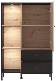 Βιτρίνα Correze 2K2F POP Μαύρος Δρύς - Artisan Oak 87x40x131 εκ. 87x40x131 εκ.
