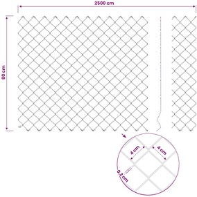 vidaXL Συρματόπλεγμα Περίφραξης με Πάσσαλο 25 x 0,8 m