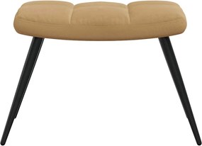 vidaXL Πολυθρόνα Relax Καφέ Βελούδινη με Σκαμπό