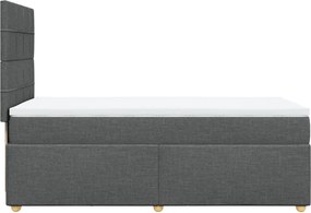 vidaXL Κρεβάτι Boxspring με Στρώμα Σκούρο Γκρι 90x190 εκ. Υφασμάτινο