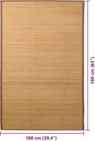 vidaXL Χαλί Καφέ 100 x 160 εκ. από Μπαμπού