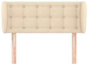 Κεφαλάρι με Πτερύγια Κρεμ 93x23x78/88 εκ. Υφασμάτινο 3117565