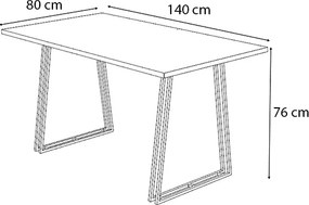 Τραπέζι Gable Megapap χρώμα γκρι σκυροδέματος 140x80x76εκ.
