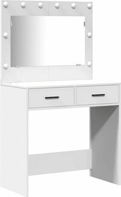 vidaXL Τραπέζι περιποίησης με συρτάρι 2 pcs Λευκό Επεξεργασμένο ξύλο