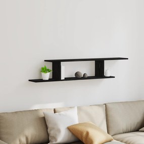 vidaXL Τοίχου Ράφα TV Μαύρη Βελανιδιά 125x18x23 εκ Επεξεργασμένο Ξύλο