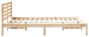vidaXL Σκελετός Κρεβατιού Καφέ 140 x 210 cm Μασίφ ξύλο πεύκου