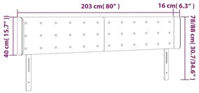 vidaXL Κεφαλάρι Κρεβατιού LED Μαύρο 203x16x78/88 εκ. Βελούδινο