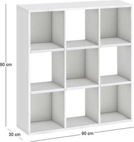 Βιβλιοθήκη Cube Megapap χρώμα λευκό 90x30x90εκ.