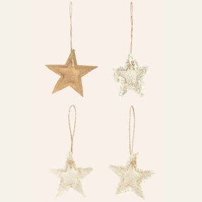 Χριστουγεννιάτικα Στολίδια Stars (Σετ 4Τμχ) CASTARASS10NAT 10cm Natural Calma House