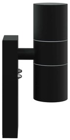 vidaXL Εξωτερικά Φωτιστικά Τοίχου 2 pcs Μαύρο 7 x 10 x 22 εκ
